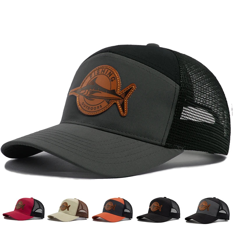 Shark Leather Label Men's Baseball Cap Casual 7 Panel Style Trucker Hat Fashion Hip Hop Mesh Caps Summer Women Visor Hats Unisex Shark Leather Label Men's Baseball Cap Casual 7 Panel Style Trucker Hat Fashion Hip Hop Mesh Caps Summer Women Visor Hats Unisex